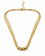 Four Strand Snake Chain Sphere Necklace – view 1
