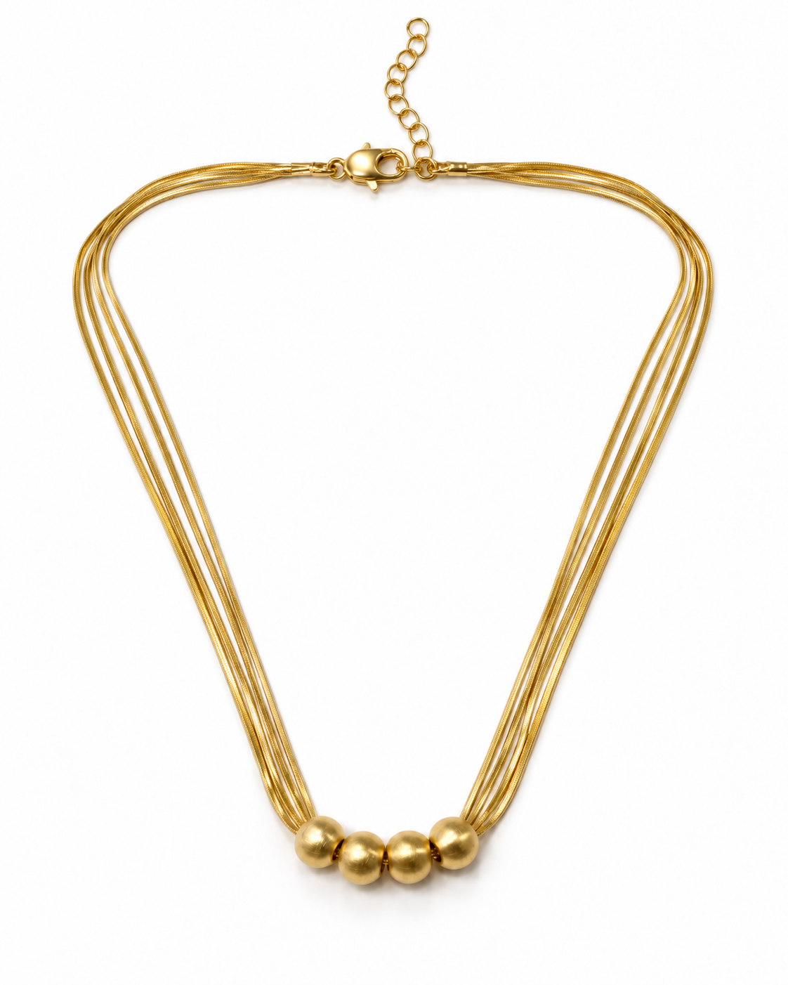 Four Strand Snake Chain Sphere Necklace – view 1