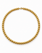 Brushed Gold Bead Strand Necklace – view 1
