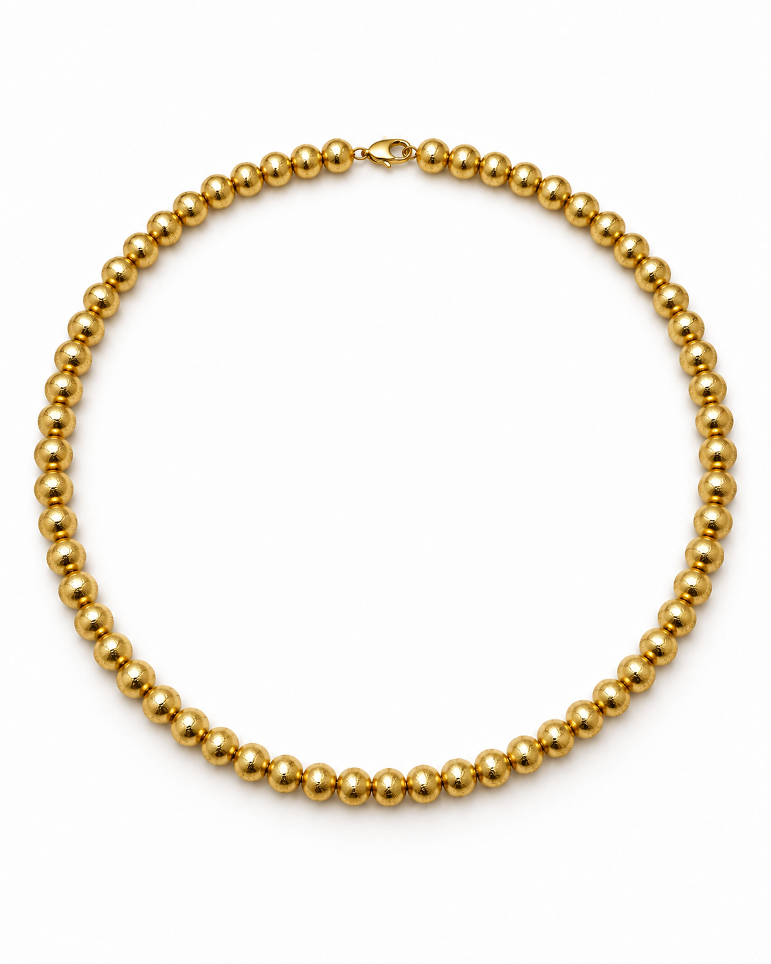 Brushed Gold Bead Strand Necklace – view 1