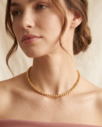 Brushed Gold Bead Strand Necklace – view 3
