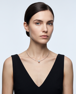 Silver Faceted Chain Barrel Bead Necklace – view 2