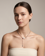 Silver Baroque Pearl Curb Chain Lariat Necklace – view 2