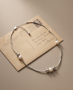 Silver Pearl Curved Tube Beaded Necklace – view 4