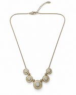 Gold Textured Disc Station Necklace – view 1