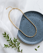 Gold Oval Bead Necklace – view 3