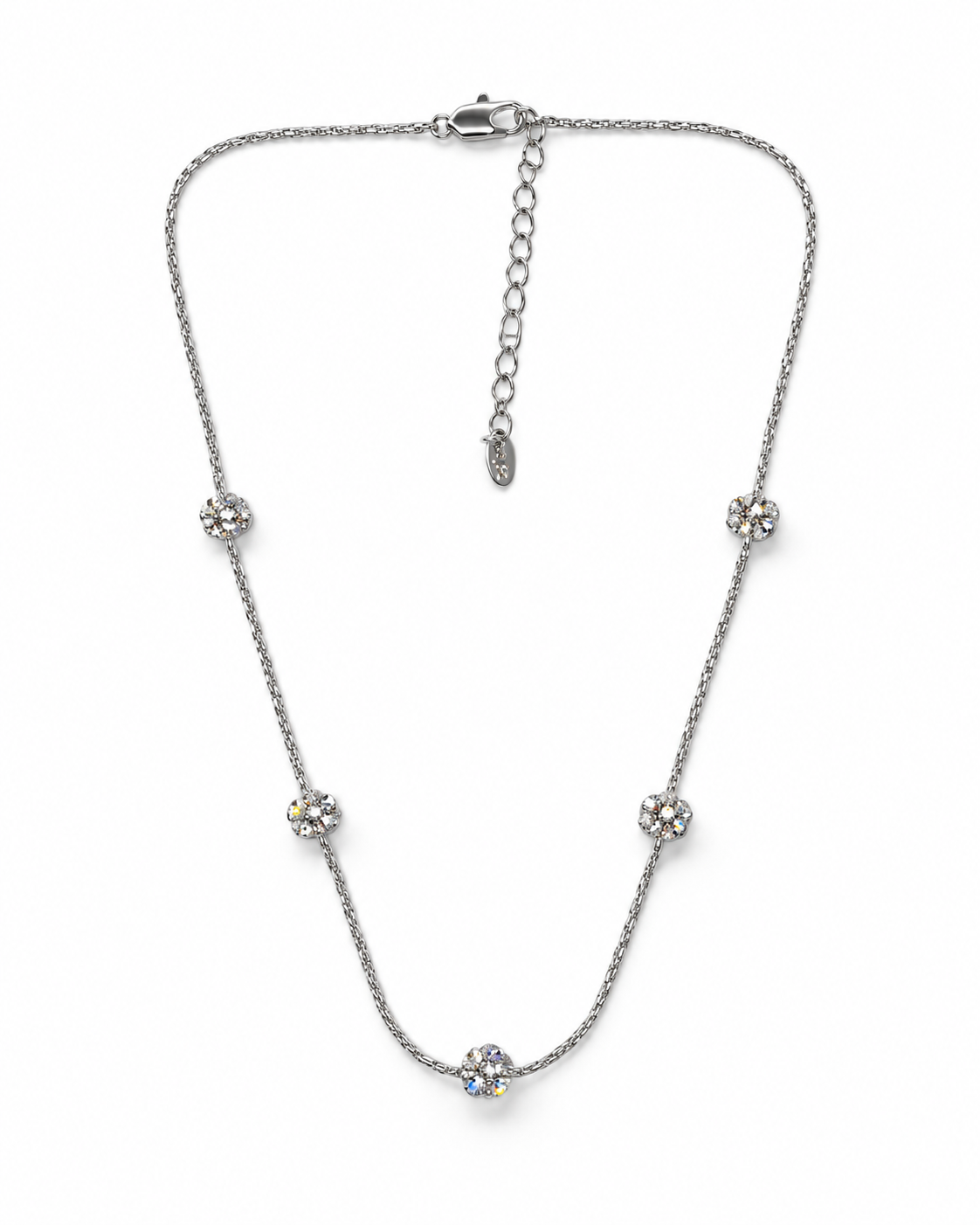Silver Sparkle Cluster Station Necklace – view 1