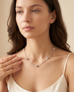 Silver Sparkle Cluster Station Necklace – view 2