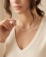 Silver Sparkle Cluster Station Necklace – view 3