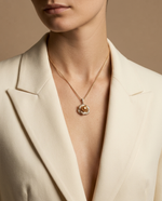 Gold Floral Pearl Pendant Necklace – view 3