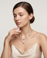 Silver Layered Snake Chain Pearl Necklace – view 2