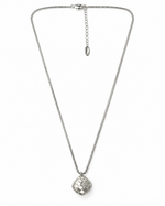 Silver Woven Texture Cushion Pendant Necklace – view 1