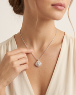 Silver Woven Texture Cushion Pendant Necklace – view 3