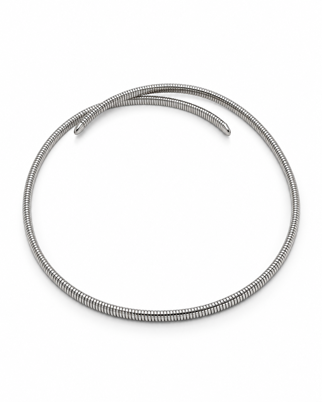 Silver Coiled Omega Wrap Collar Necklace – view 1