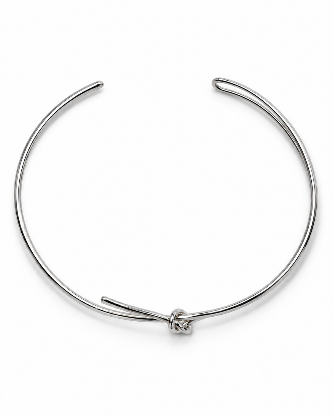 Silver Knot Wire Collar Necklace – view 1