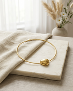 Gold Pebble Pendant Omega Collar Necklace – view 4