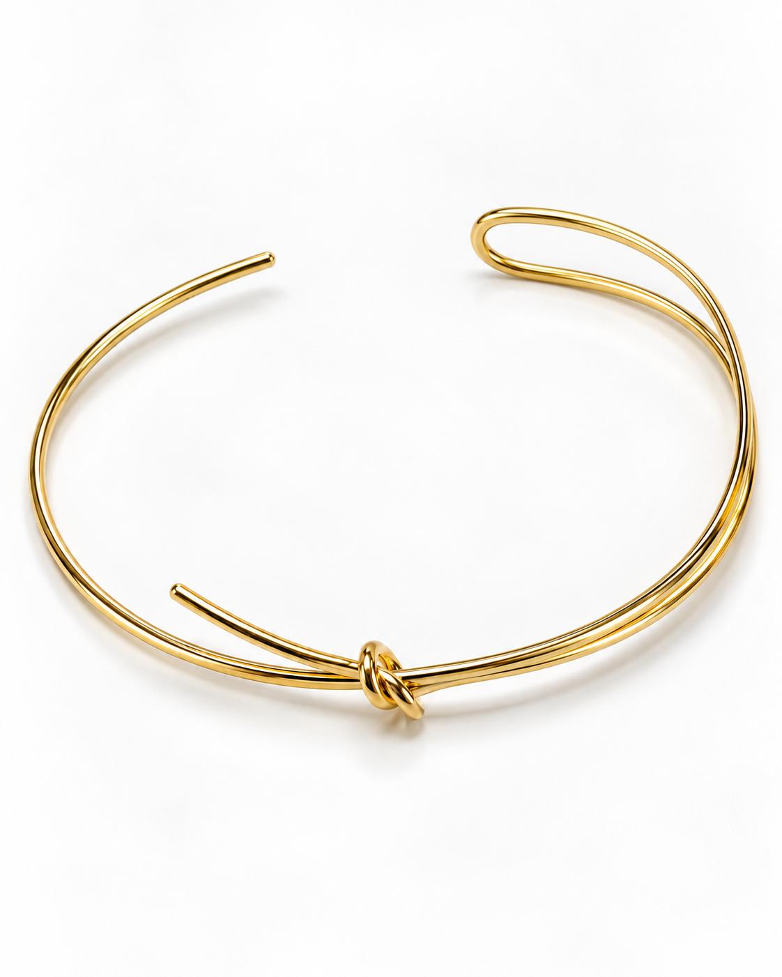 Gold Knot Wire Collar Necklace – view 1