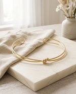 Gold Double Wire Knot Collar Necklace – view 4