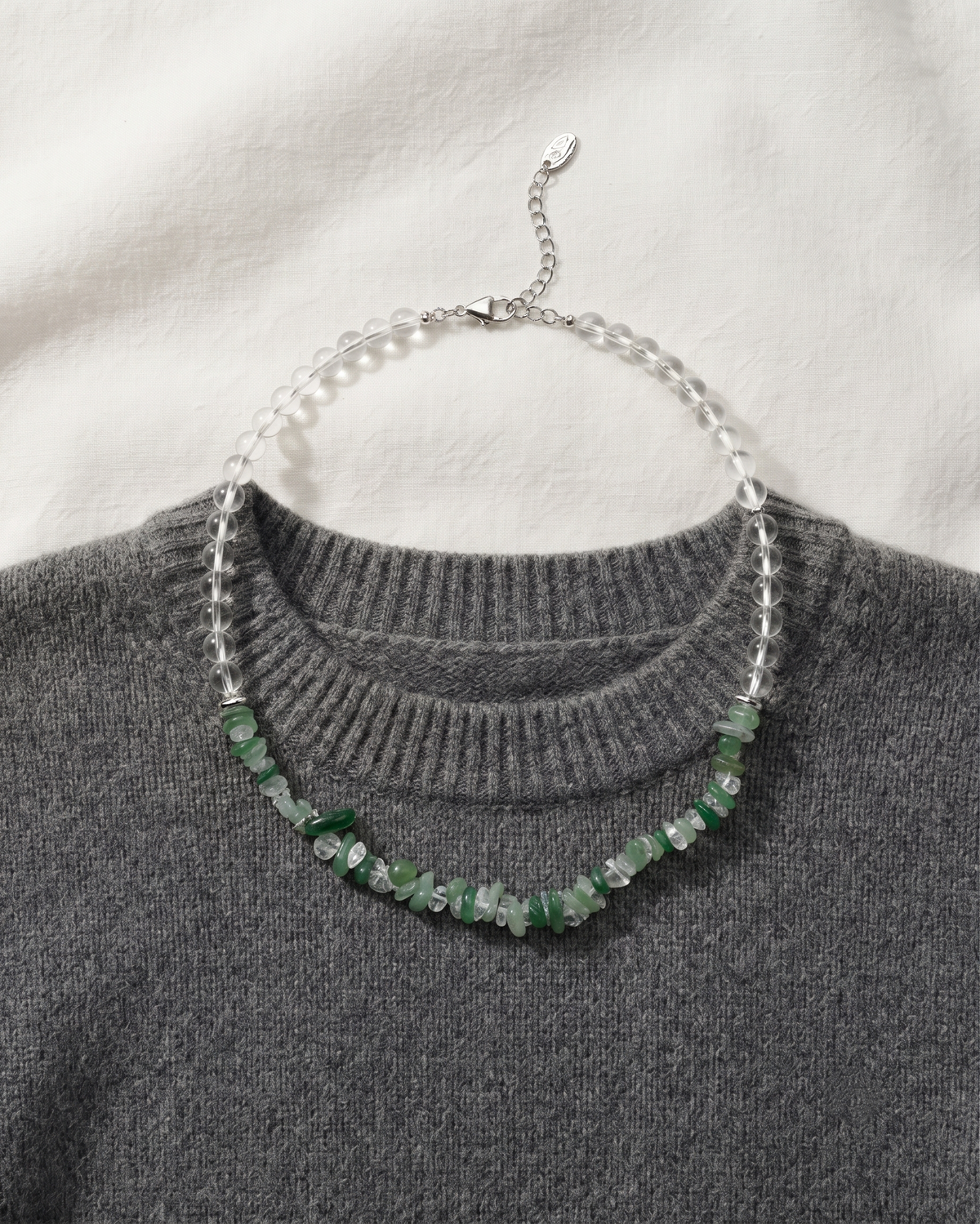 GREEN CHIP BEAD NECKLACE