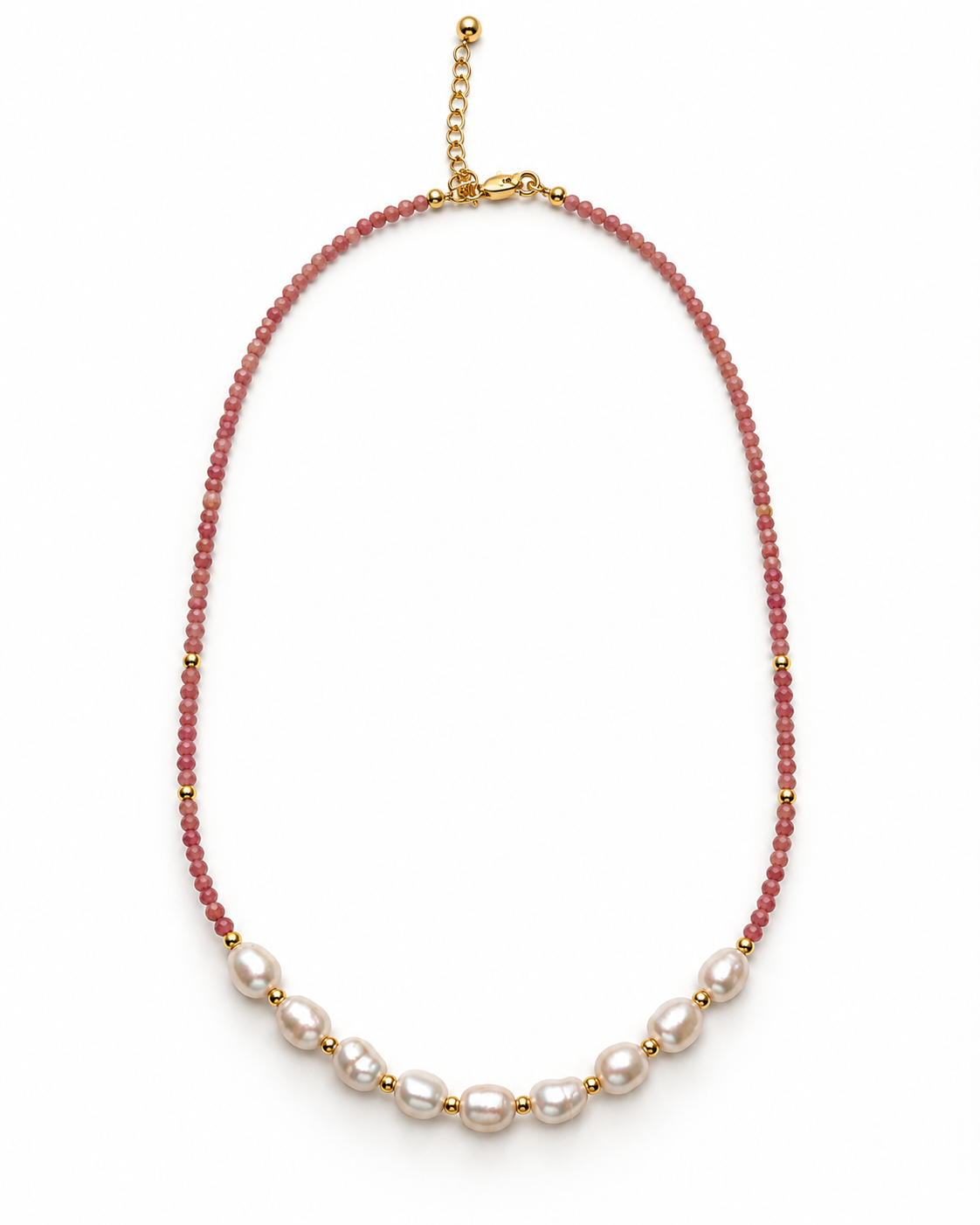 FACETED BEAD PEARL NECKLACE
