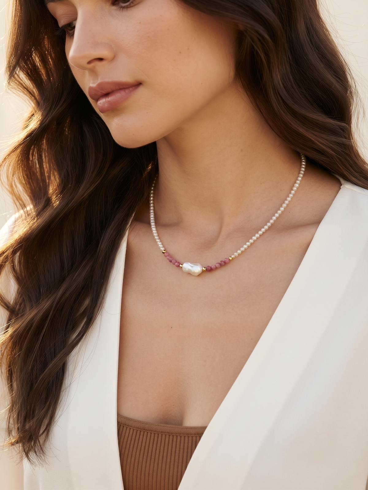 BAROQUE PEARL ACCENT NECKLACE