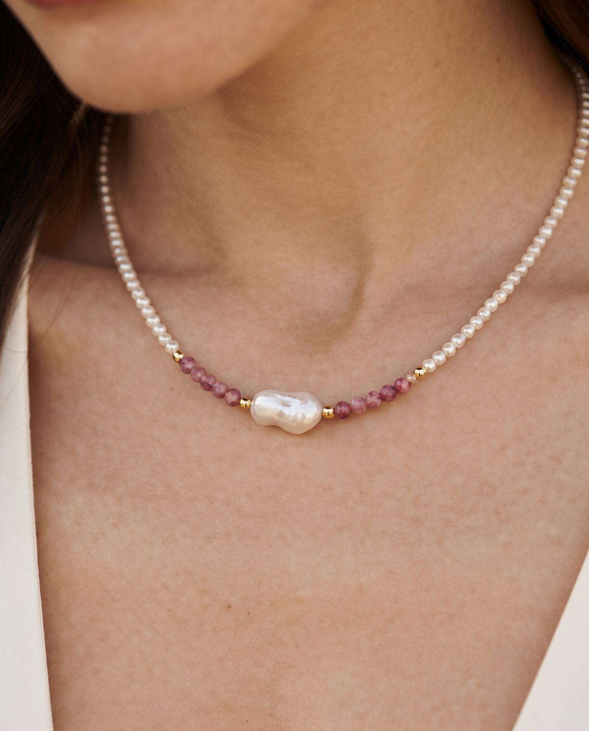 BAROQUE PEARL ACCENT NECKLACE