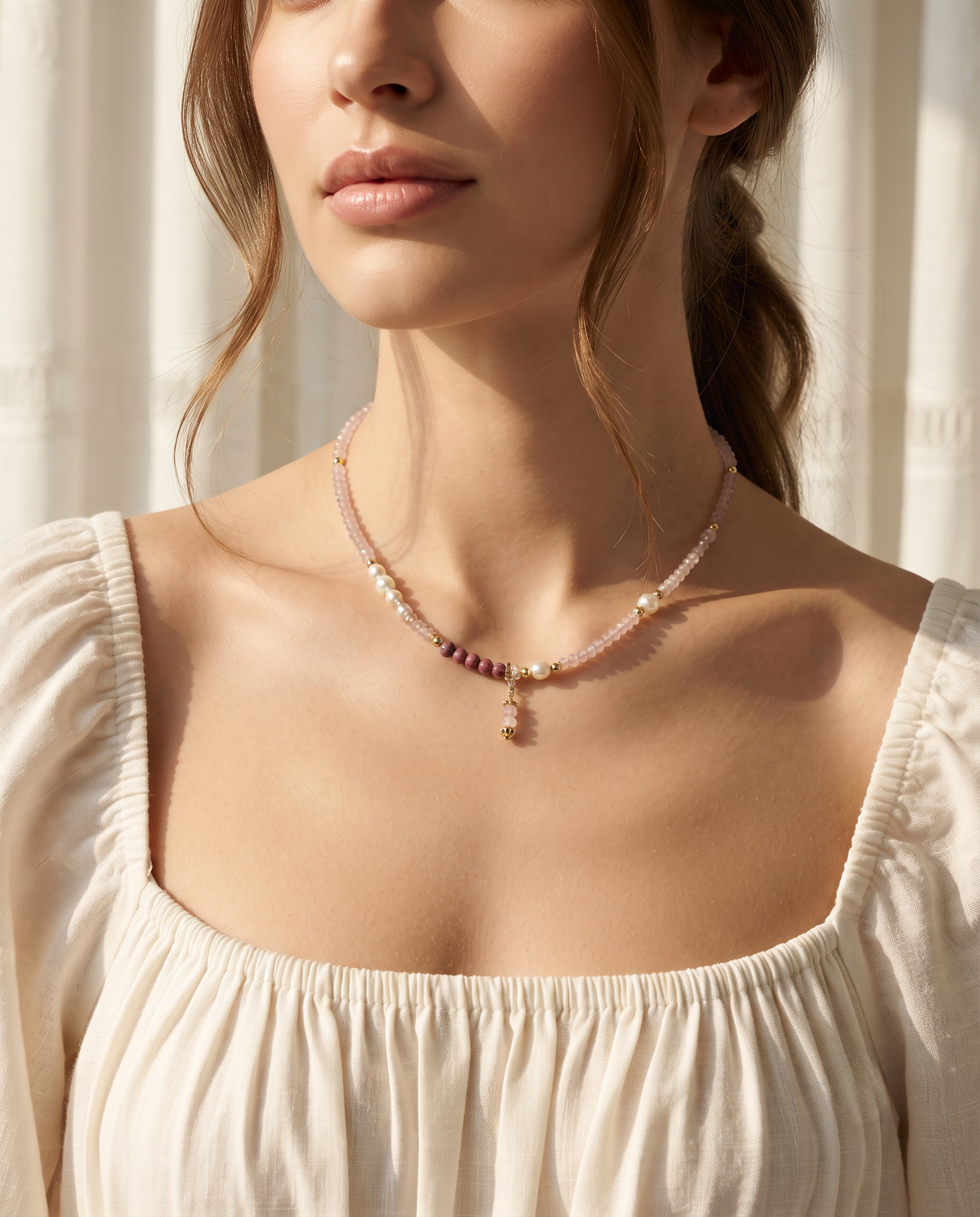 BEADED DROP ACCENT NECKLACE