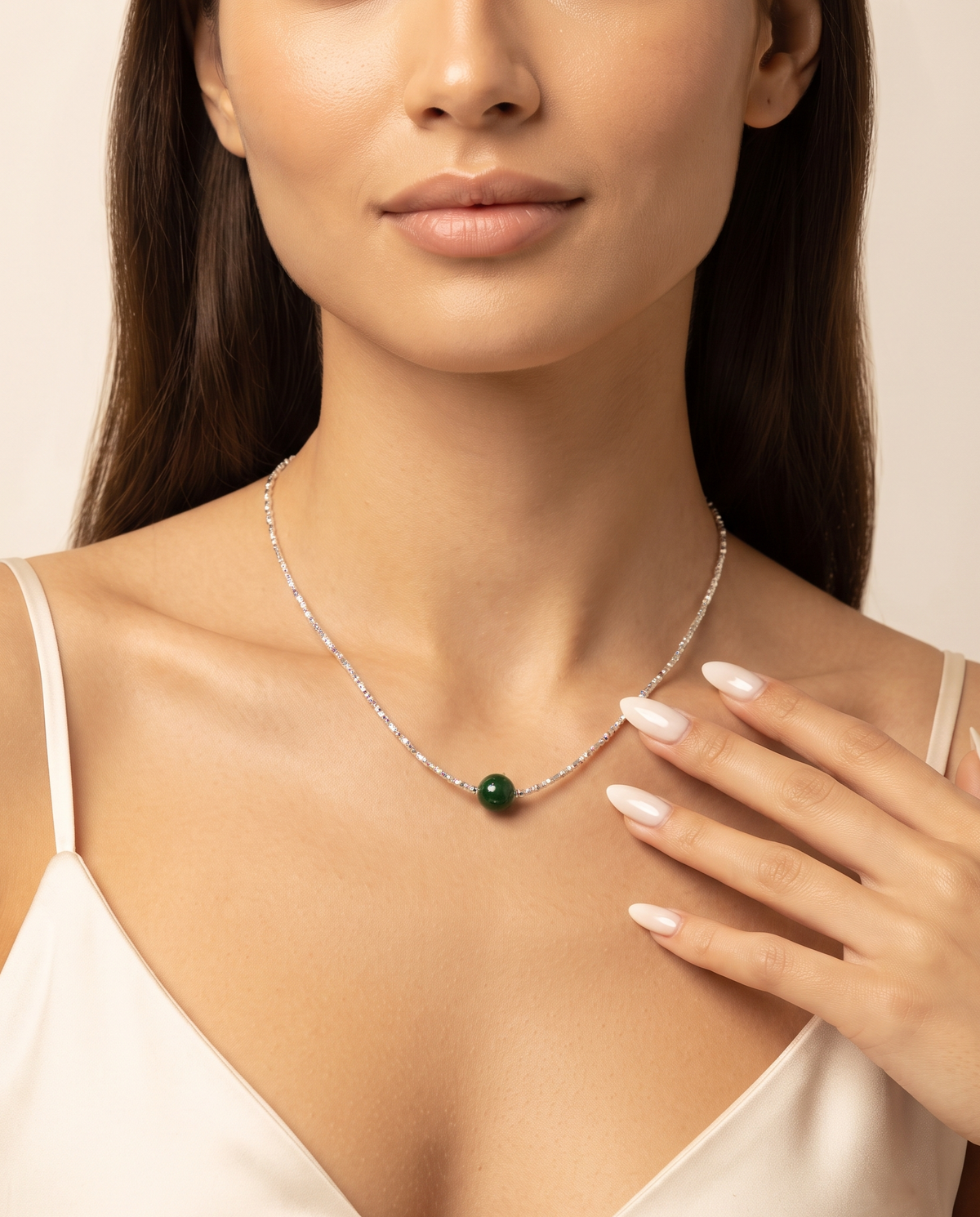 GREEN ORB LINK NECKLACE