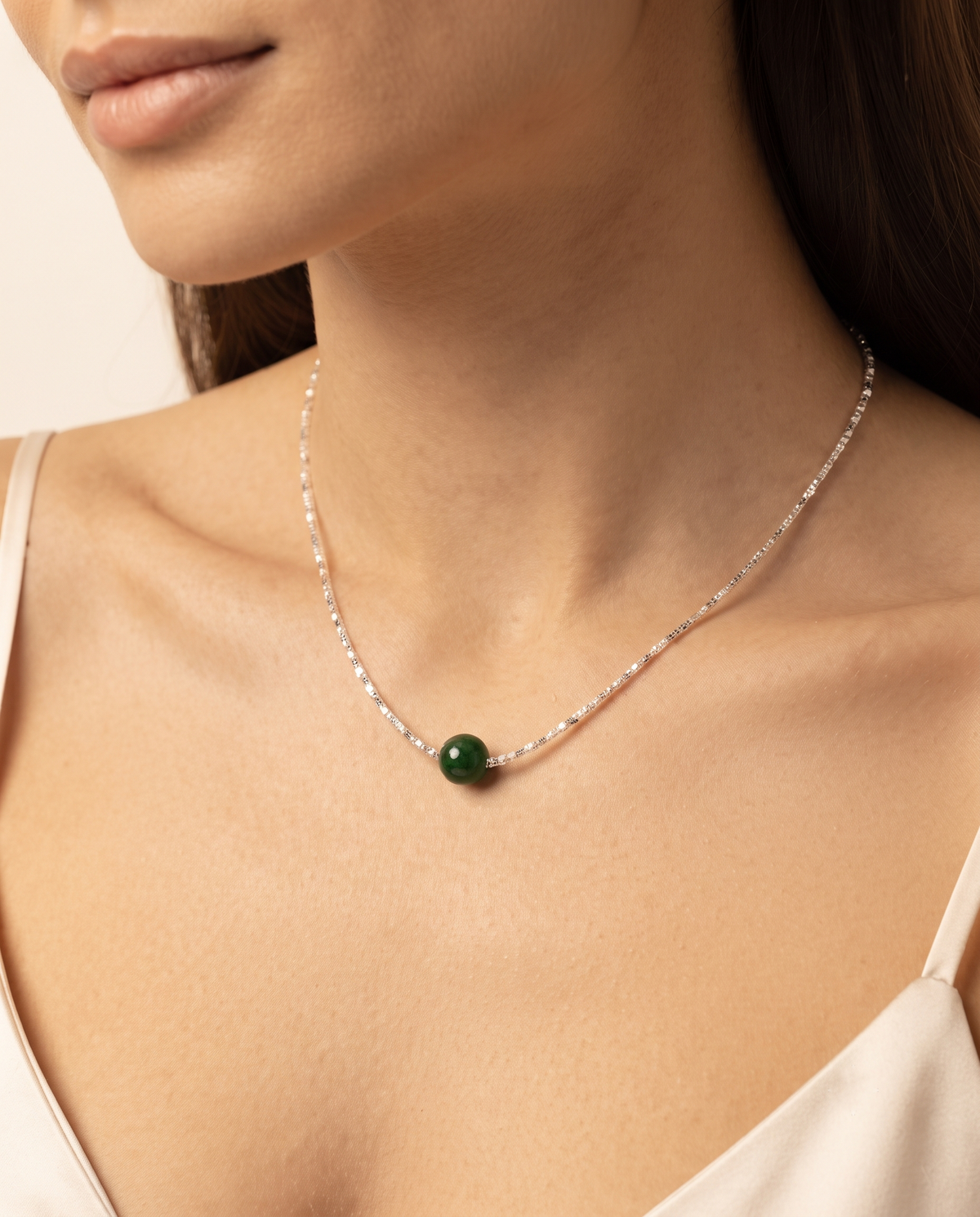 GREEN ORB LINK NECKLACE