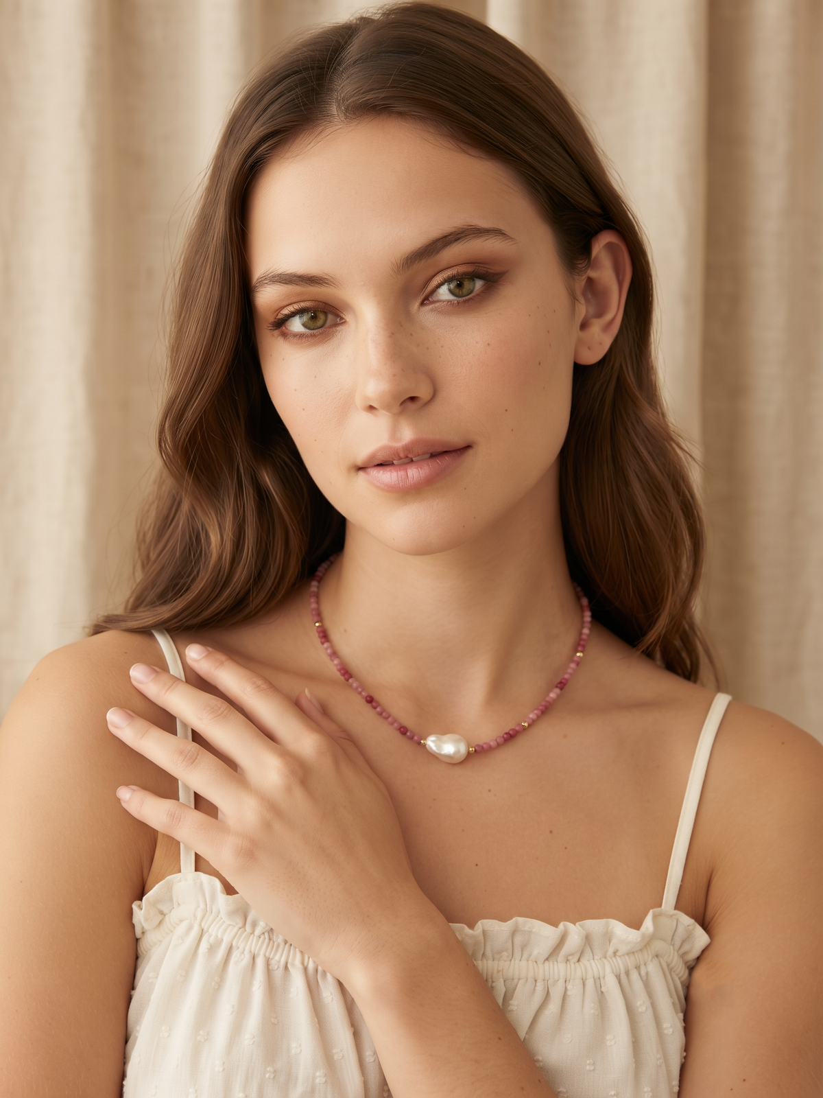 FACETED BAROQUE PEARL NECKLACE