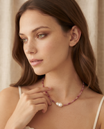 FACETED BAROQUE PEARL NECKLACE