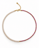 DUAL TEXTURE PEARL BEAD NECKLACE