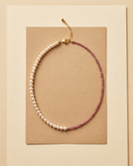 DUAL TEXTURE PEARL BEAD NECKLACE