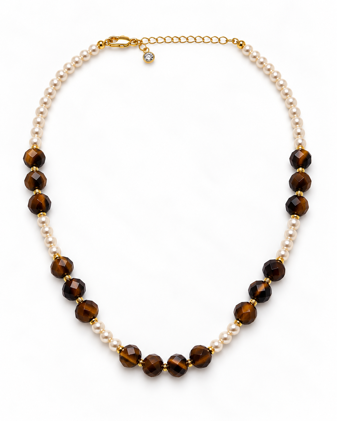 FACETED CONTRAST BEAD NECKLACE