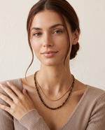 DOUBLE LAYER LINK AND BEAD NECKLACE