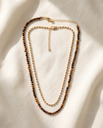 DOUBLE LAYER LINK AND BEAD NECKLACE