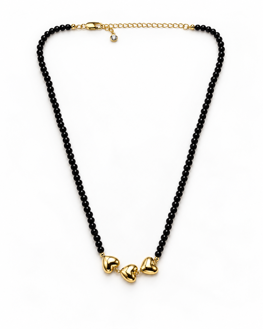 TRIPLE HEART BEAD NECKLACE