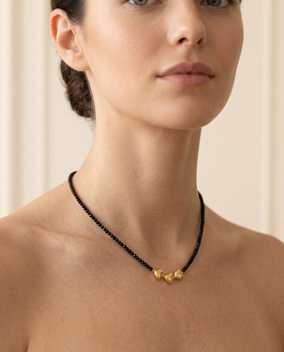 TRIPLE HEART BEAD NECKLACE