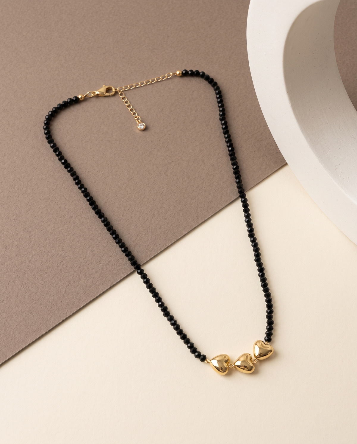 TRIPLE HEART BEAD NECKLACE